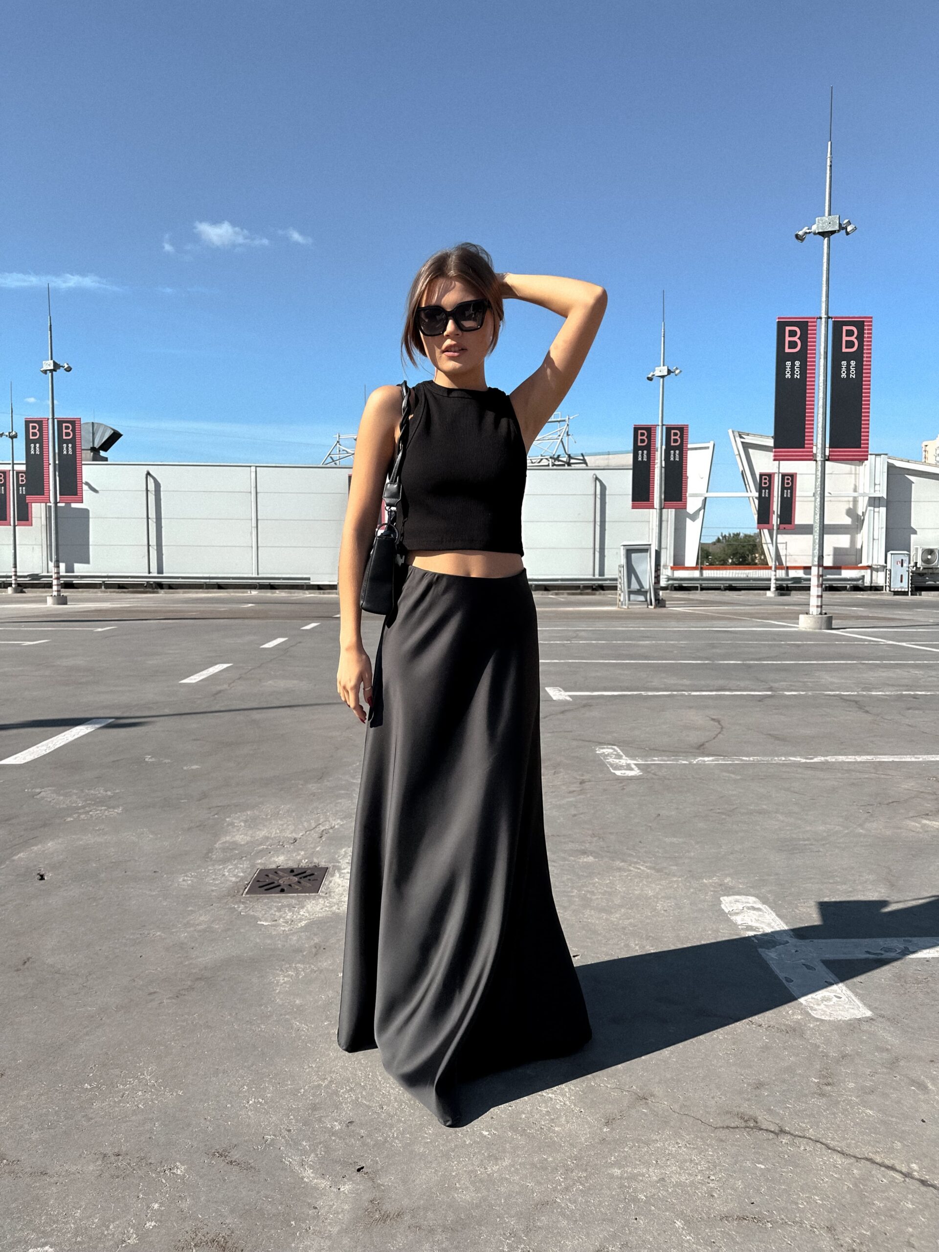 Спідниця чорна сатинова maxi - Зображення 11