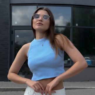 Топ вкорочений блакитний
