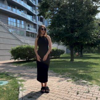 сукня у рубчик чорна максі