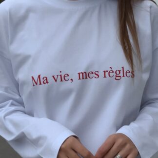 Лонгслів білий  Ma vie, mes regles